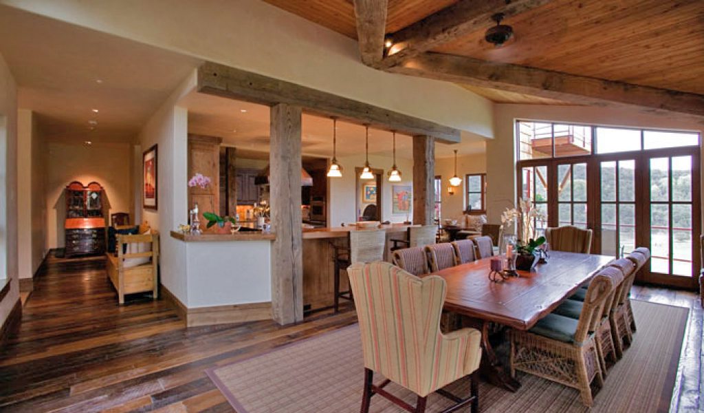 Kitchen flows into living room Confluence Architecture