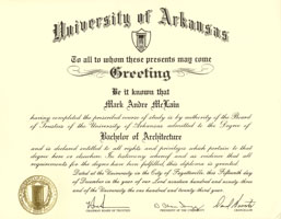 U of A Bachelor of Architecture 1993