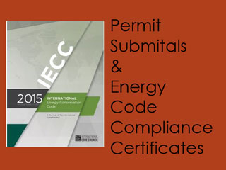 IECC compliance certificates; UA trade-off (COMcheck), simulated performance and ERI (Energy Rating Index), equipment sizing (manuals J, S & D) and commercial lighting calculations