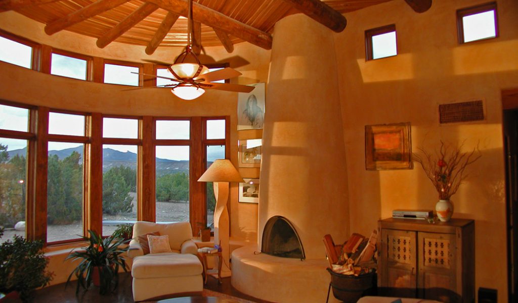 Strawbale Casita with wood burning kiva